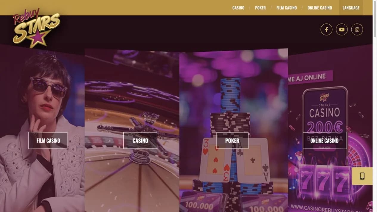 Ukážka verejného webu Rebuy Stars