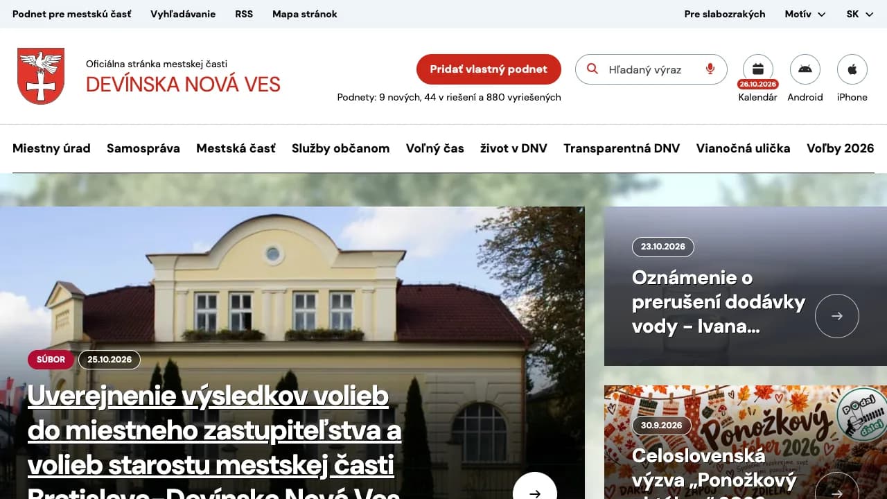 Bratislava – Devínska Nová Ves public website