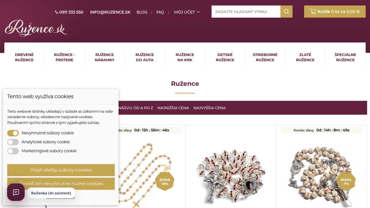 Ružence.sk public website