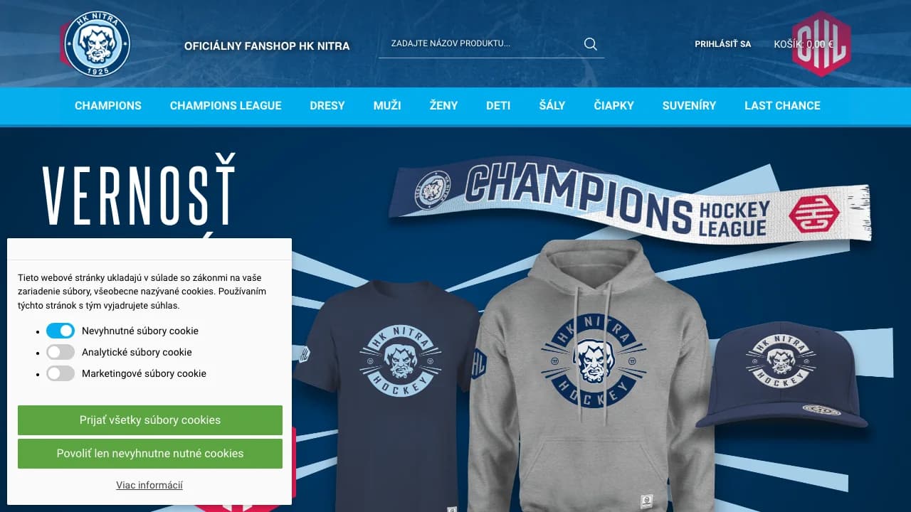 Verejný web Fanshop HK Nitra