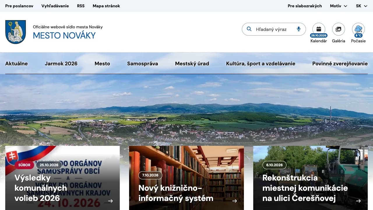 Mesto Nováky public website